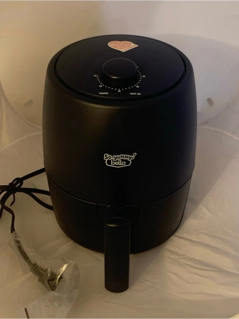 New So Yummy Bella Mini 2QT Air Fryer Dark Navy Blue 1200W Damaged Open Box